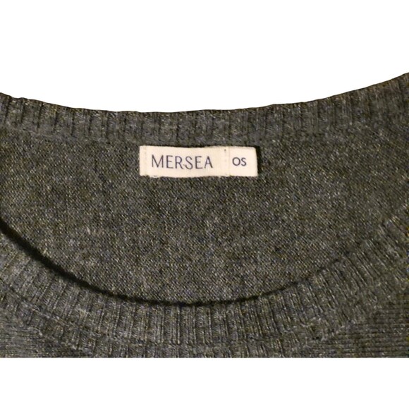 Mersea Boxy Sweater O/S Gray Relaxed Fit Coastal Vacation Slouchy - Picture 3 of 6